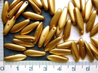 Skleněné korálky, mačkané,zlatý jazýček,16mm,20ks (Cena je uvedena za 20ks)