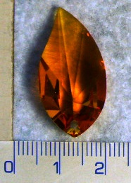 SWAROVSKI ELEMENTS přívěsek - oranžový lupen, 28x14mm (Cena je uvedena za 1ks)