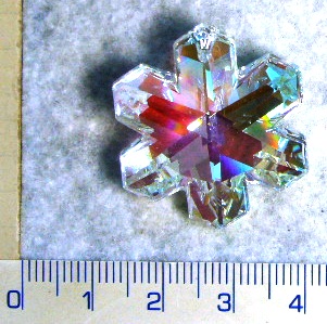 SWAROVSKI ELEMENTS přívěsek - sněhová vločka, crystal AB, 30mm (Cena je uvedena za 1ks)