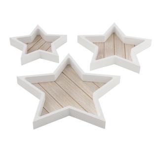 Dřevěný podnos ve tvaru hvězdy 25 cm - střední