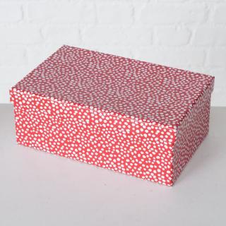 Kartonová krabice červená s puntíky - 21,5 cm