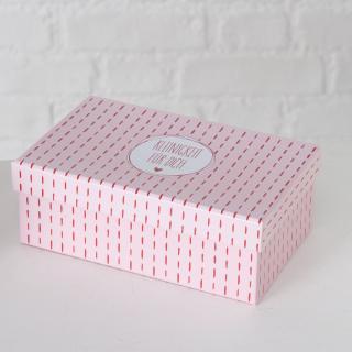 Kartonová krabice růžová s nápisem - 17 cm