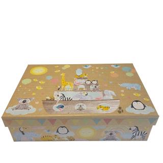 Kartonová krabice Zvířátka na loďce - 28 cm