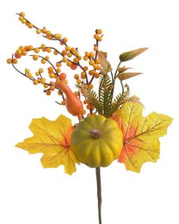Podzimní větvička s dýní 27 cm