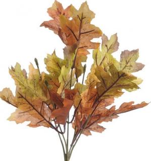 Větvička listí dubu 30 cm hnědozelená