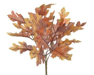 Větvička listí dubu 30 cm oranžovohnědá