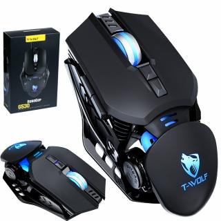 Herní počítačová USB myš, drátová, optická, RGB LED podsvícení, 1200-6400 DPI, 7 tlačítek (Gaming počítačová myš s LED podsvícením)