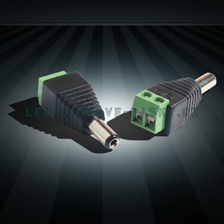 Konektor  k LED diodovým páskům, 2.1 x 5.5mm - samec (Konektor k LED páskům)