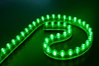 LED diodový pásek - PVC 24cm, zelené světlo (LED diodový ohebný PVC pásek, 12V 24cm LED, zelené světlo, 1ks)