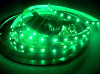 LED diodový pásek - STRIP 150cm, zelené světlo (LED diodový ohebný STRIP pásek, 12V nalepovací 150cm, zelené světlo)