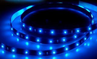 LED diodový pásek - STRIP 60cm,  modré světlo (LED diodový ohebný STRIP pásek, 12V nalepovací 60cm, modré světlo)