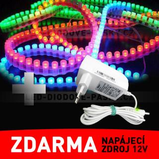 LED pásek - PVC 120cm, 7-barevný(RGB) - ZDROJ ZDARMA! (LED diodový ohebný PVC pásek, 12V 120cm LED, 7-barevný(RGB), 1ks)