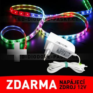 LED pásek - STRIP 90cm, 7-barevný(RGB) - ZDROJ ZDARMA! (LED diodový ohebný STRIP pásek, 12V nalepovací 90cm, 7-barevný(RGB))