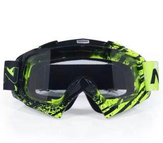 Dětské motocross brýle Profi v zelené barvě