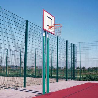 Basketbalový koš Mini s dvěmi sloupky  (Basketbalová konstrukce s dvěmi sloupky, bez přesahu)