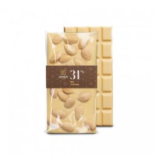 Janek - bílá čokoláda 31% s mandlemi (Janek - bílá čokoláda s mandlemi 105g)