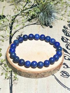 Přírodní minerální náramek - ZKLIDNĚNÍ MYSLI - lapis lazuli (Uklidnění, hluboký vnitřní klid, meditace, odbourání stresu, dodává odvahu, sebepoznání.)