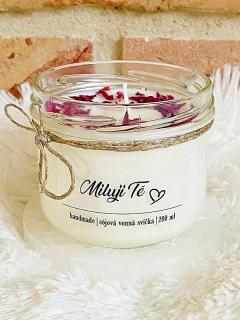 Sójová svíčka - MILUJI TĚ - vanilka, borůvka
