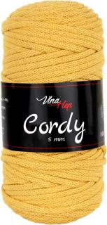 Cordy 5mm - šňůra - bavlna 8190 Hořčicová