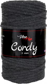 Cordy 5mm - šňůra - bavlna 8236 Tmavě šedá