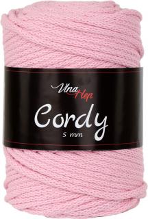 Cordy 5mm - šňůra - bavlna nová - 8004 Světlonce růžová