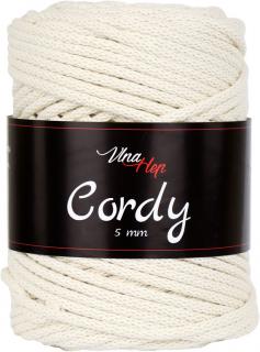 Cordy 5mm - šňůra - bavlna nová - 8173 Tmavě krémová