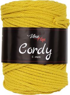 Cordy 5mm - šňůra - bavlna nová - 8190 Hořčicová