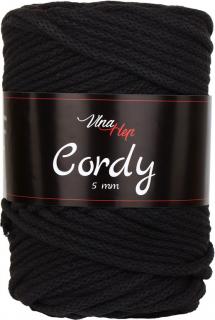 Cordy 5mm - šňůra - bavlna nová - 8229 Temně hnědá do černa