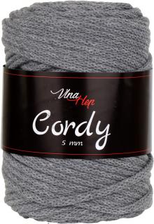 Cordy 5mm - šňůra - bavlna nová - 8232 Šedá