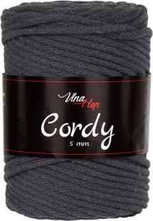 Cordy 5mm - šňůra - bavlna nová - 8235 Ocelová