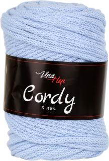 Cordy 5mm - šňůra - bavlna nová - 8422 Světle modrá
