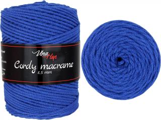 Cordy macrame 2,5mm - šňůra bavlna 8107 Středně modrá