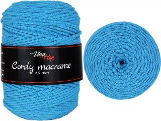 Cordy macrame 2,5mm - šňůra bavlna 8127 Tmavě tyrkysová do modra