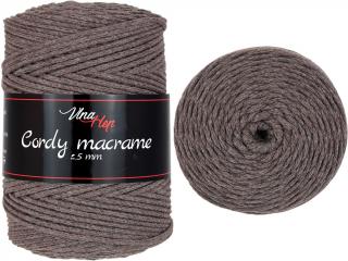Cordy macrame 2,5mm - šňůra bavlna 8224 Hnědo-šedá