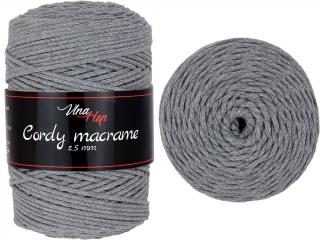 Cordy macrame 2,5mm - šňůra bavlna 8235 Šedá