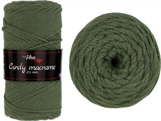 Cordy macrame 2,5mm - šňůra bavlna nová - 8164 Khaki