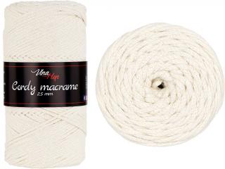 Cordy macrame 2,5mm - šňůra bavlna nová - 8171 Krémová