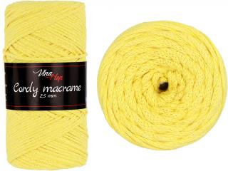 Cordy macrame 2,5mm - šňůra bavlna nová - 8184 Žlutá