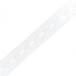 Dírková pruženka - bílá - šíře 19mm