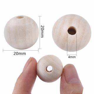 Dřevěný korálek - nelakovaný - různé velikosti Ø 20mm, průvlek 4mm  / balení 4ks