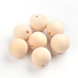 Dřevěný korálek - nelakovaný - různé velikosti Ø 35mm, průvlek 7mm  / 1ks