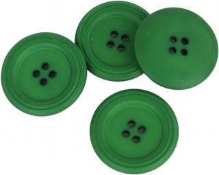 Knoflík čtyřdírkový s ozdobným okrajem - 48  - 30,48mm Zelená