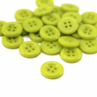 Knoflík plast. čtyřdírkový - 12,6 mm - různé barvy 13 Limetková