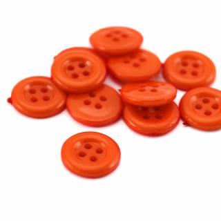 Knoflík plast. čtyřdírkový - 12,6 mm - různé barvy 16 Pomerančová