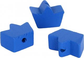 Korálek dřevěný korunka - 13x16x8mm - různé varianty 05 Středně modrá