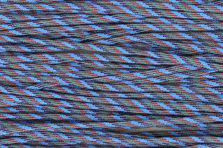 PADÁKOVÁ ŠŇŮRA 4mm - barevná - 1M 004-001 Melír rezavá, khaki, temně modrá, modrotyrkysová