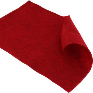 Plsť (filc) 20x30cm - 1mm - různé barvy 2005 Tmavší červená  žíhaná