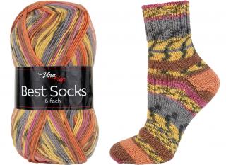 Příze Best Socks 6-fach - ponožková - vlna 6-fach - melír 7304