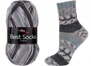 Příze Best Socks 6-fach - ponožková - vlna 6-fach - melír 7306