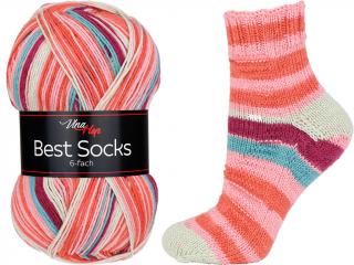 Příze Best Socks 6-fach - ponožková - vlna 6-fach - melír 7362